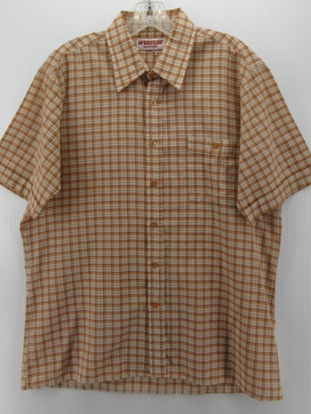 VINTAGE McGregor Shirt Large 70s 80s Sportswear Button Down Plaid
